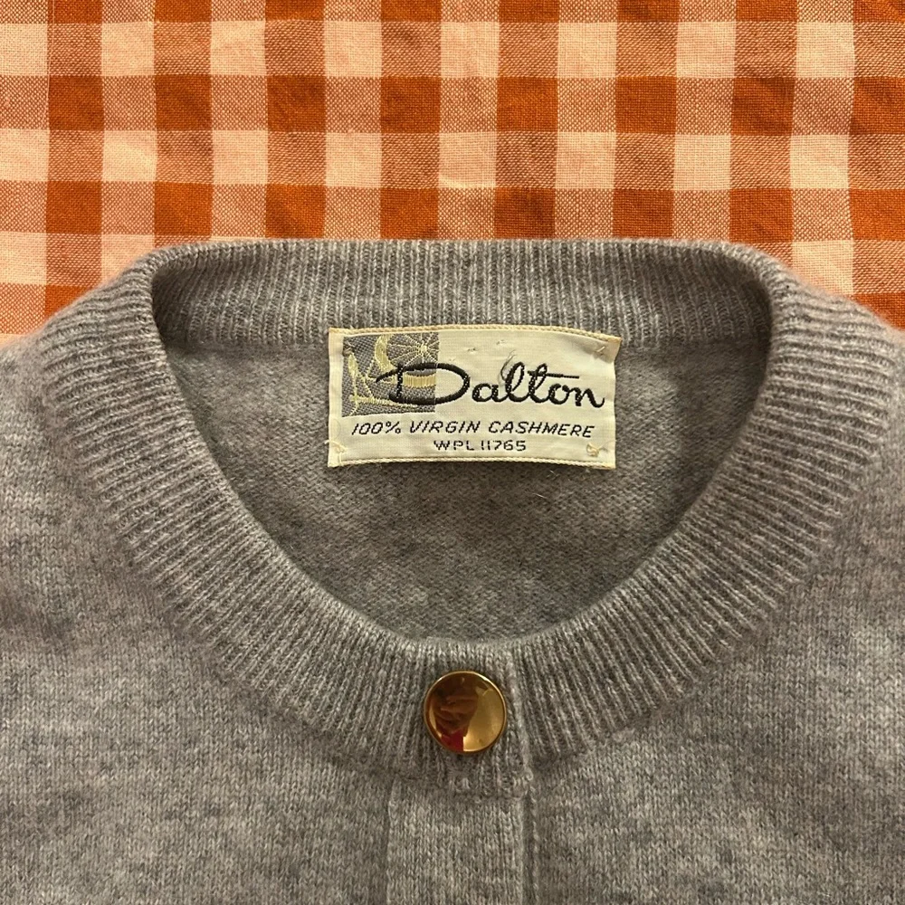 Vintage 1960s Dalton 100% Virgin Cashmere Grey cardigan - M - Picture 2 of 5